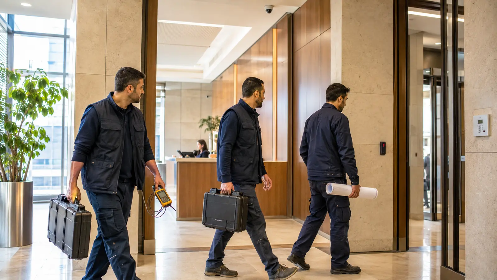 Kurumsal tesiste uygulamaya başlayan ESM Teknoloji güvenlik teknisyenleri